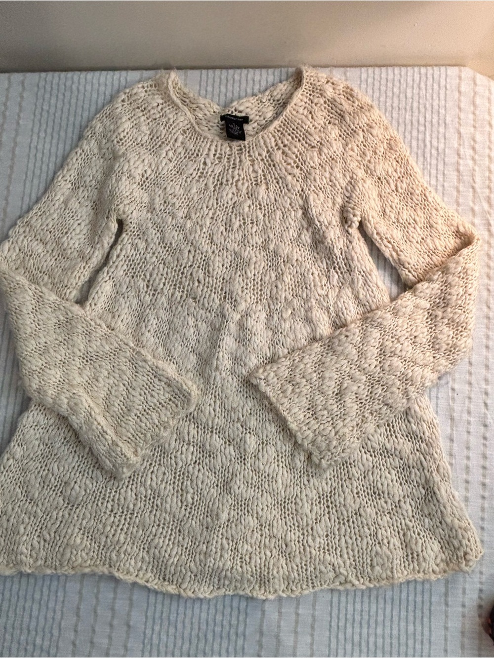 Calvin Klein Jeans Off-White Cable Scoop Neck Sweater